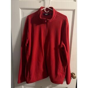 LAND'S END Mens Oeko-Tex Mock Neck Full Zip Fleece Jacket XL 46-48 Holiday Warm